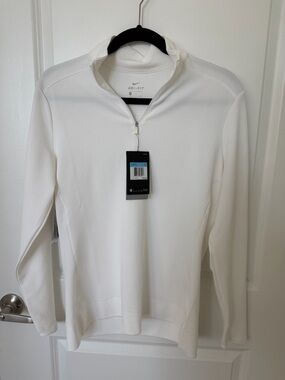 Nike White Dri-FIT Half-Zip Performance Top
